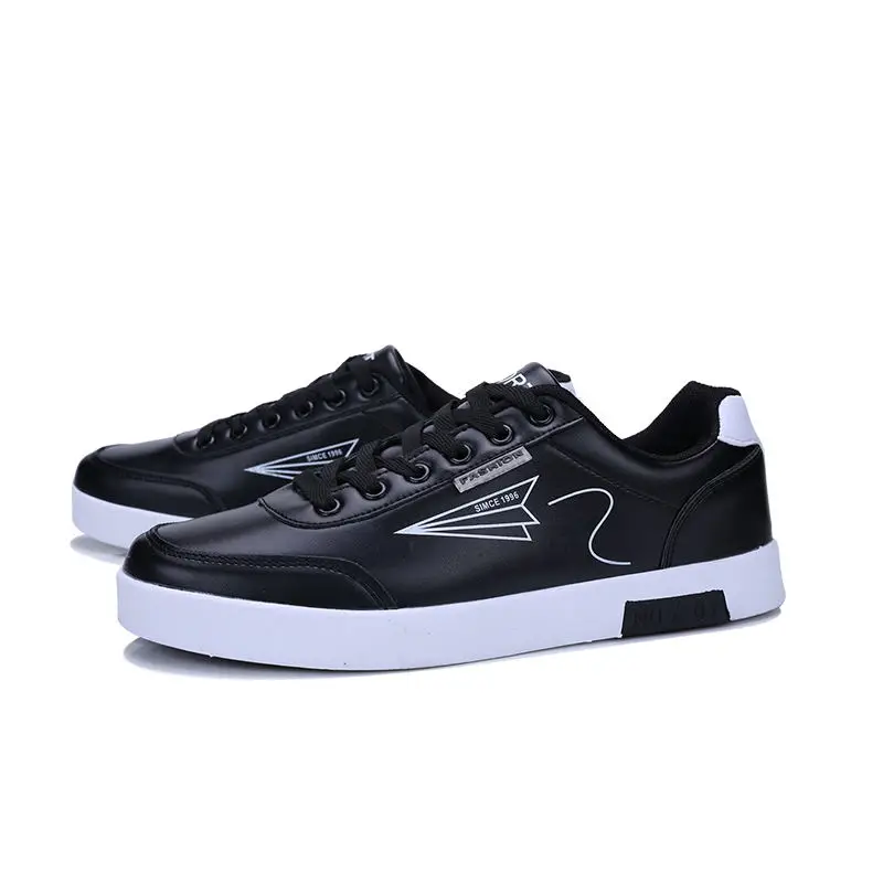 

MIUBU 2020 Hot Classic Low Men Shoes New Quality PU Leather Men Casual Shoes Lace-Up Flats Black Sneakers Moccasins Size 39-44
