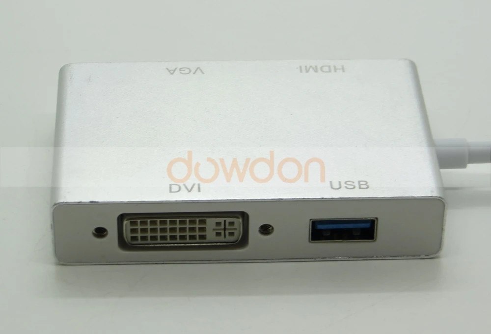 Серебряный USB 3,1 type C USB-C к USB OTG& HDMI& DVI& VGA адаптер для ноутбуков