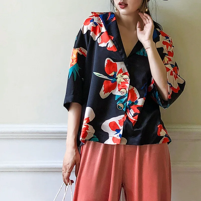 Пиджак с V-образным вырезом без подкладки коротким рукавом h190520 женская шифоновая