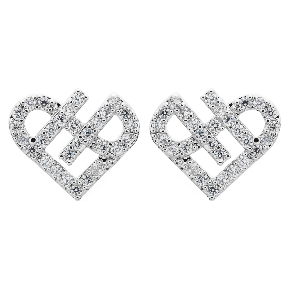 Simple and delicate heart-shaped zircon earrings fashionable female/girl in various colors ER-321 |