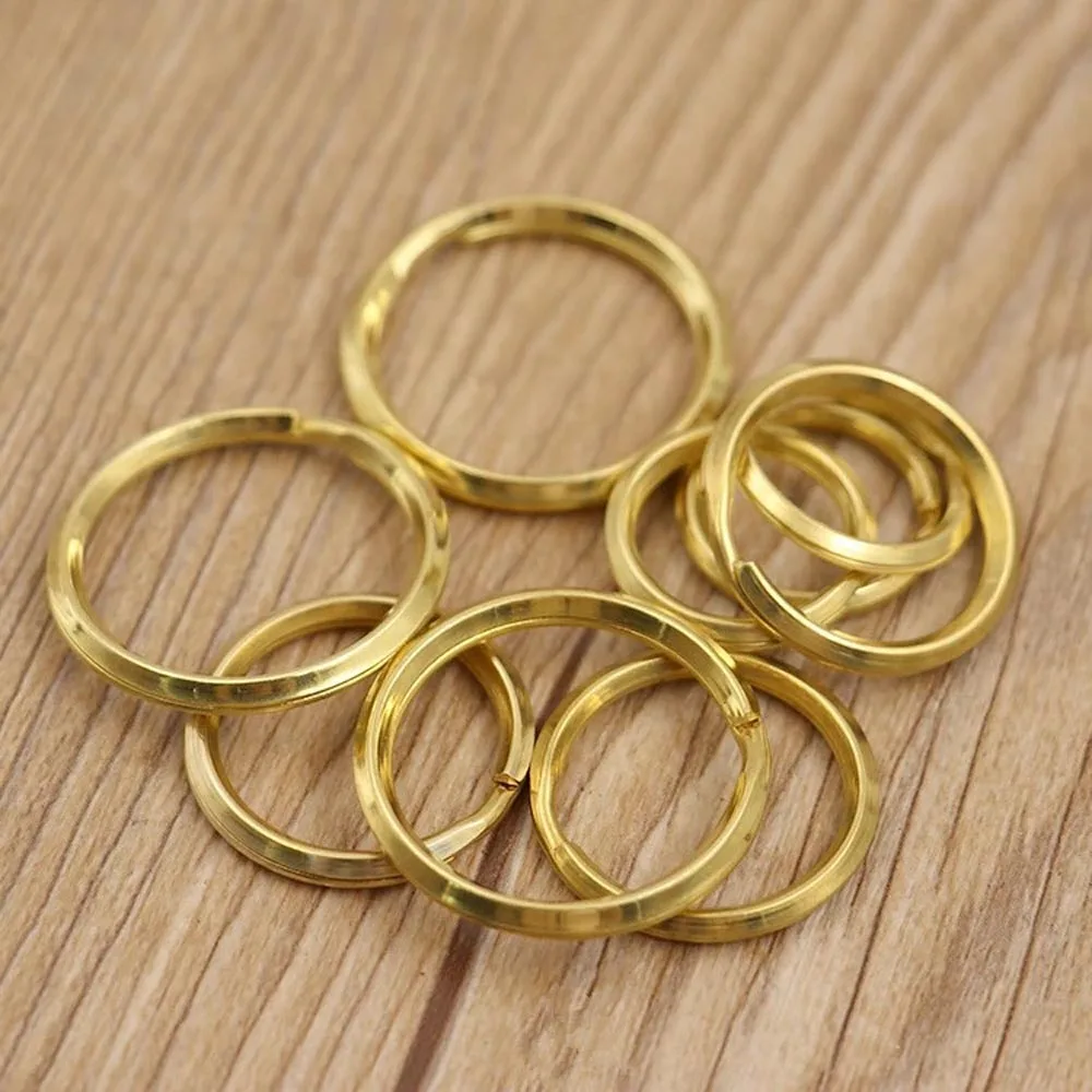 Набор кожаных колец с круглой пряжкой из твердой латуни 10 шт./лот|Пряжки и крючки|