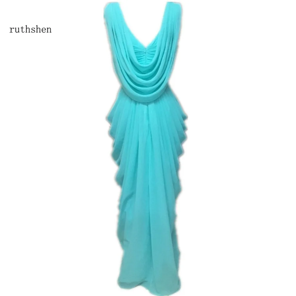 Ruthshen бирюзовый/бирюзовое платье для подружки неветы 2018 v образным вырезом