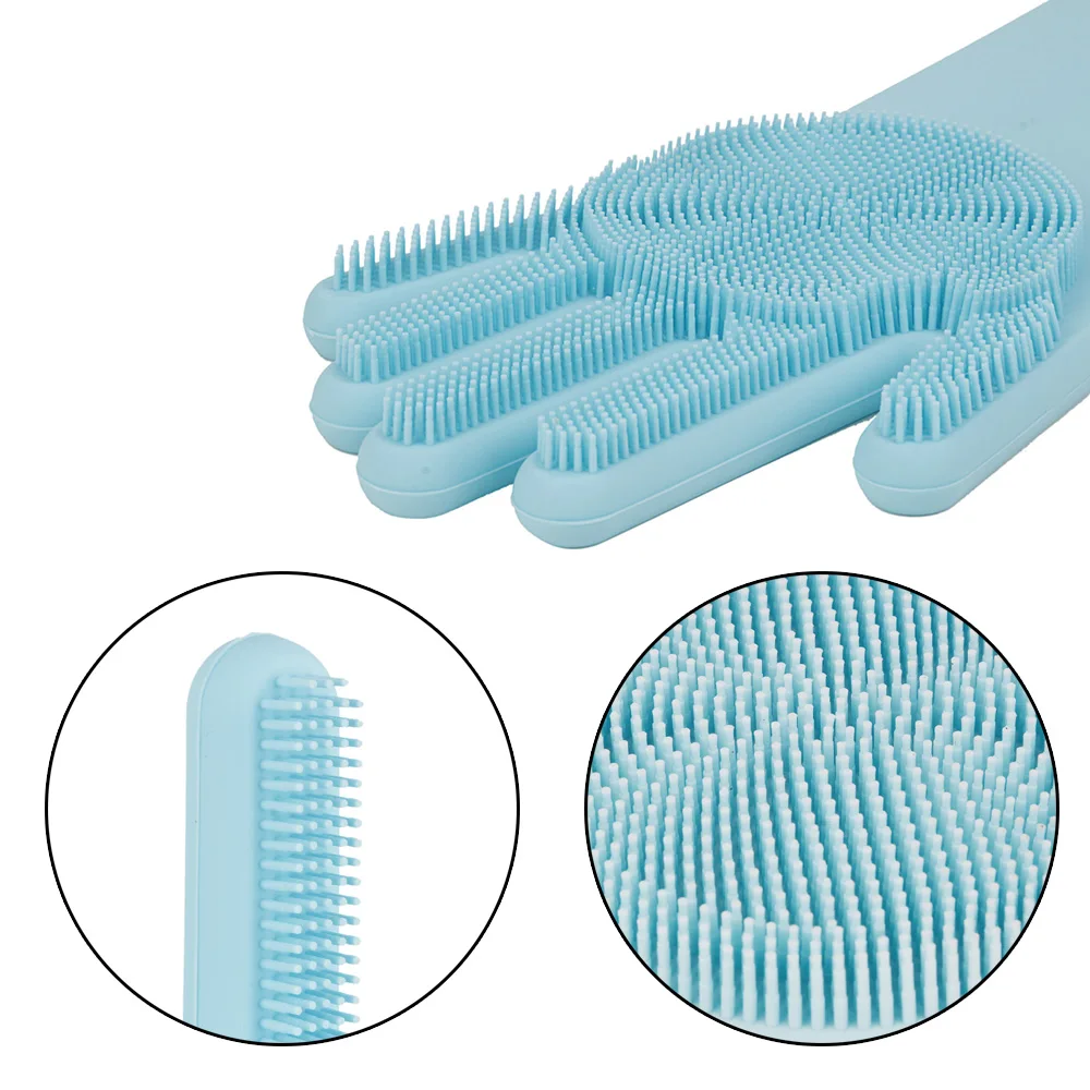 1 пара силиконовых волшебных перчаток для мытья посуды ручные защитные перчатки
