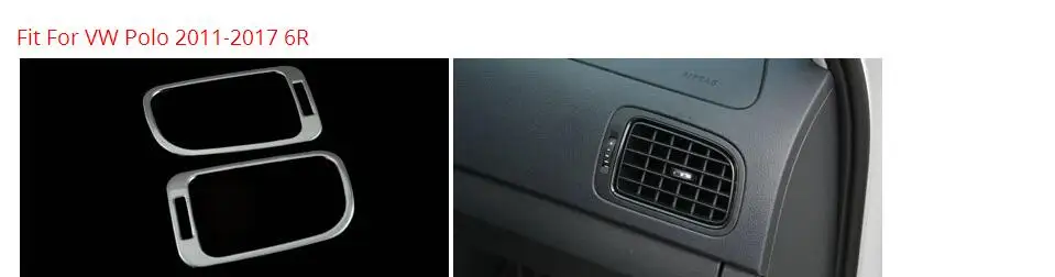 Нержавеющая сталь кондиционер на выходе крышка автомобильные аксессуары автомобиль-Стайлинг для Фольксваген Поло 2011- 6R