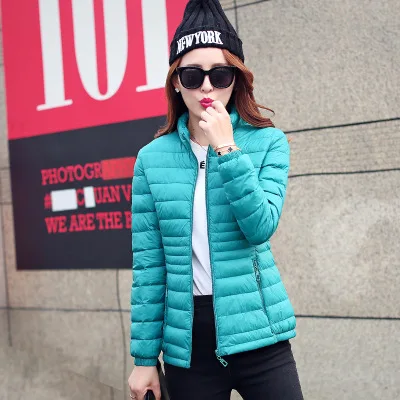 Женская зимняя куртка на хлопковом наполнителе с воротником стойкой|womens down