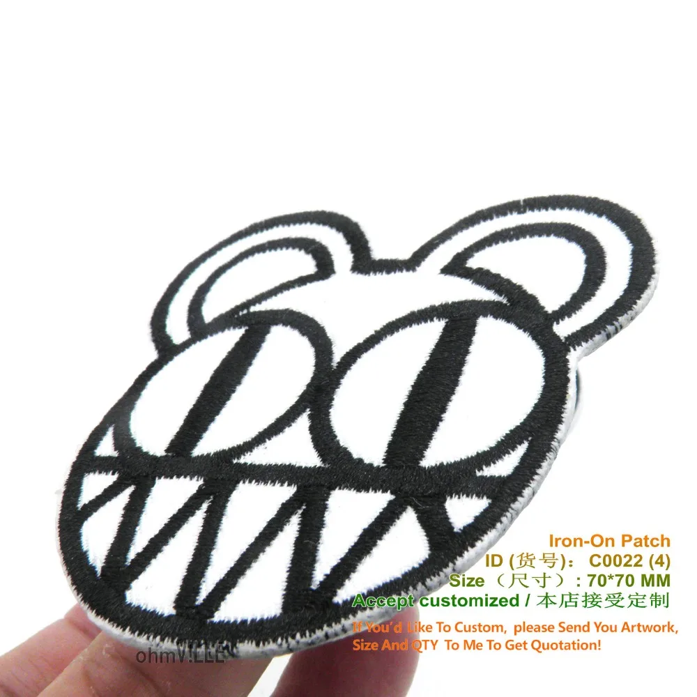 Индивидуальные Утюг На Заплате Radiohead Logo Вышивка Патч Ropa Аппликация Размер: 70*70 мм