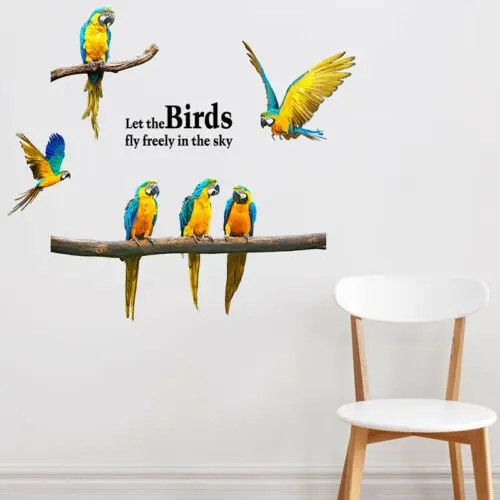 Настенная Наклейка s со съемным летающим попугаем наклейка с птицами животными