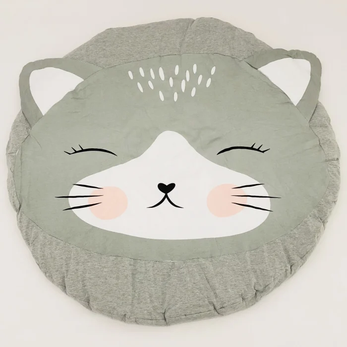 cat 95cm 95 см детская игра коврики круглый коврик, мат хлопок Лебедь Ползания одеяло пол ковер для детской комнаты украшения INS подарки для малышей - Цвет: cat 95cm