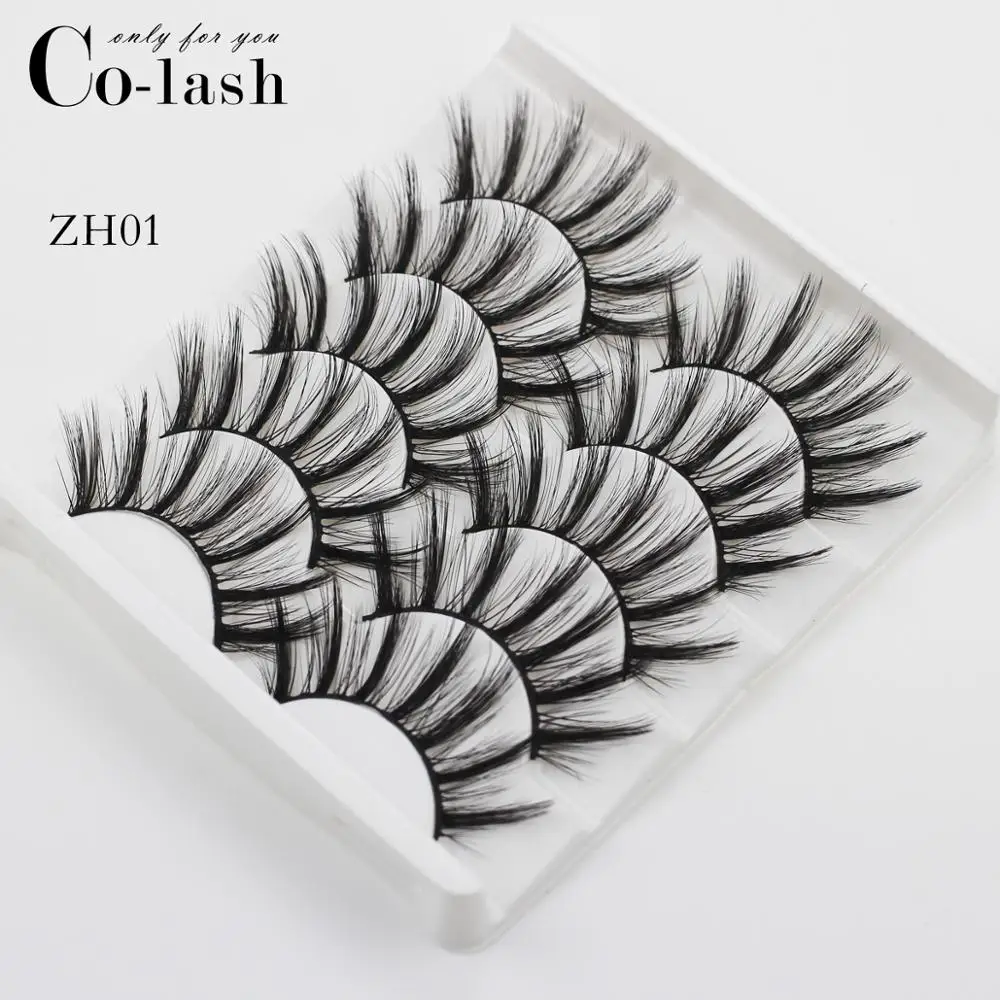 Colash ZH01 5 пар Накладные ресницы пушистые норковые ресницы ручной работы длинные натуральные 3D ресницы густой мех драматический вид
