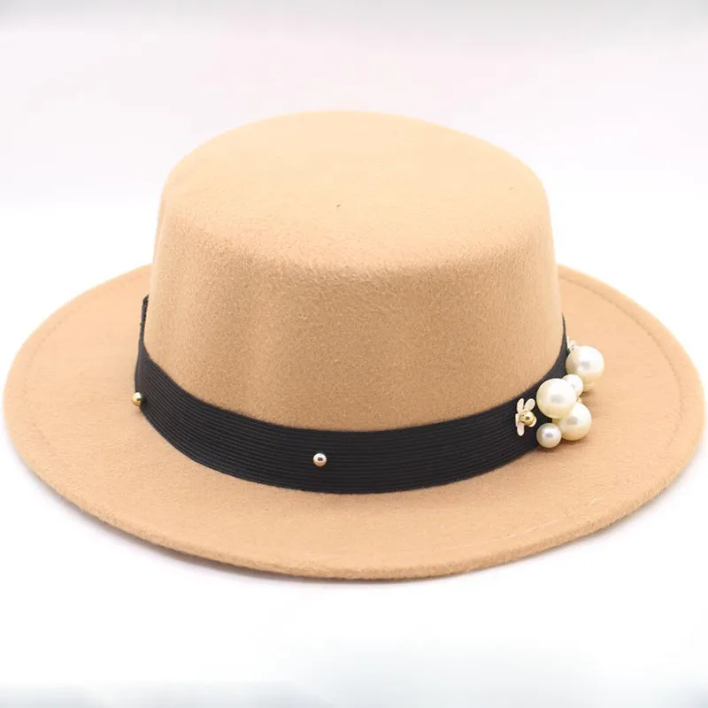 2018 Новое поступление Для женщин шерсти фетровая с жемчужным бантом для девочки