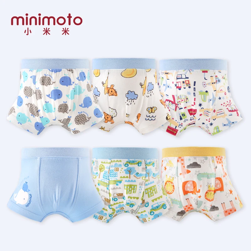 Minimoto 2pcs/lot Baby Underpants Children Panties Cotton Printed Boys Underwear Boxer Briefs Kid Underware Pants |