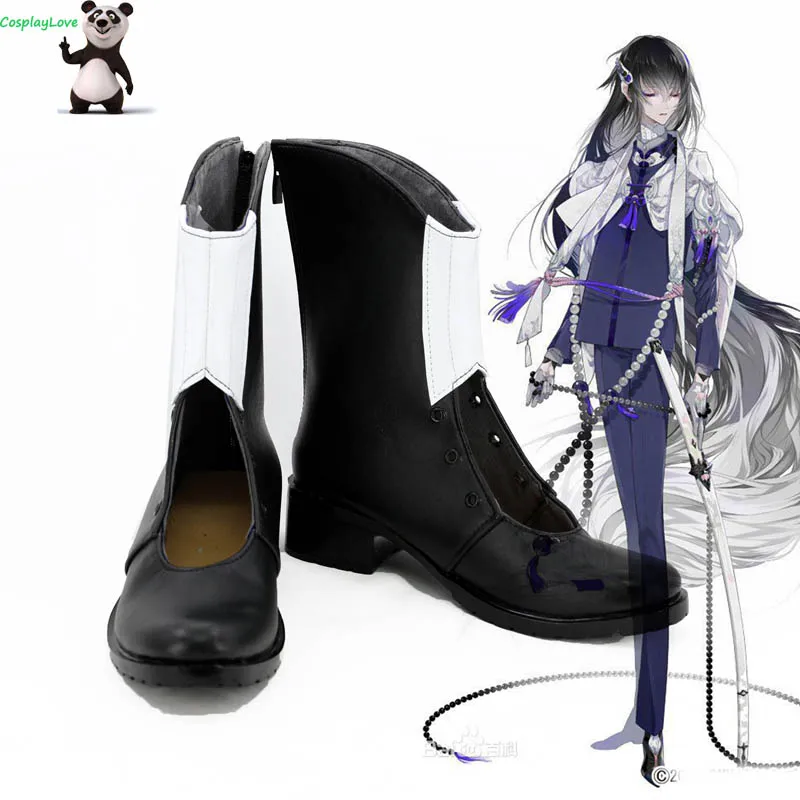 

Touken Ranbu Online Juuzumaru Tsunetsugu Black White Cosplay Shoes Long Boots Newest Custom Made CosplayLove