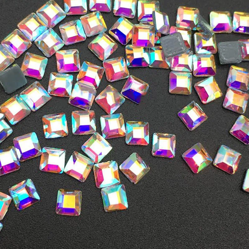 4x4mm Crystal AB Polaris 3x3 мм/4x4 мм немецкий клей кристально чистый маленький квадратный специальная форма Кристалл AB стеклянные стразы горячей фиксации Стразы - Цвет: 4x4mm Crystal AB