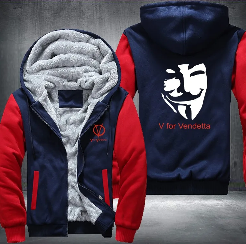 Новые Зимние V for Vendetta маска рейнджеров мужские толстовки с капюшоном утепленные