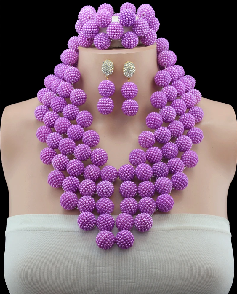 Нигерийские Свадебные африканские бусы Классические Женские Ювелирные наборы с