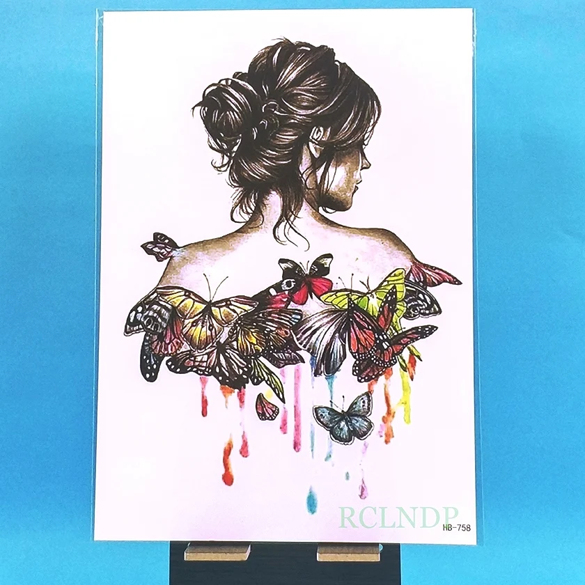 

Waterproof Temporary Tattoo Sticker butterfly girl tatto stickers flash tatoo fake tattoos for women