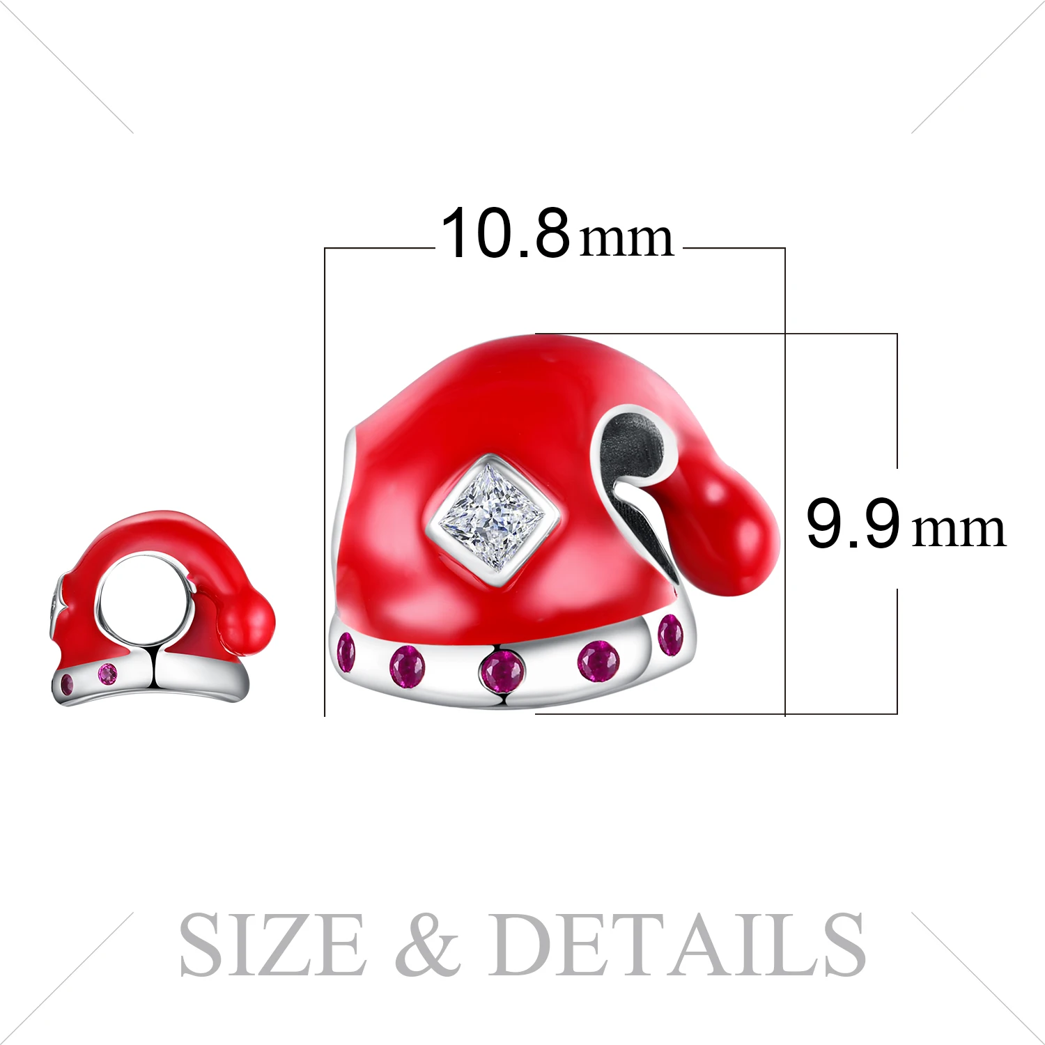 JewelryPalace красной эмалью Санта Клаус hat очарование 925 пробы серебряные браслеты с