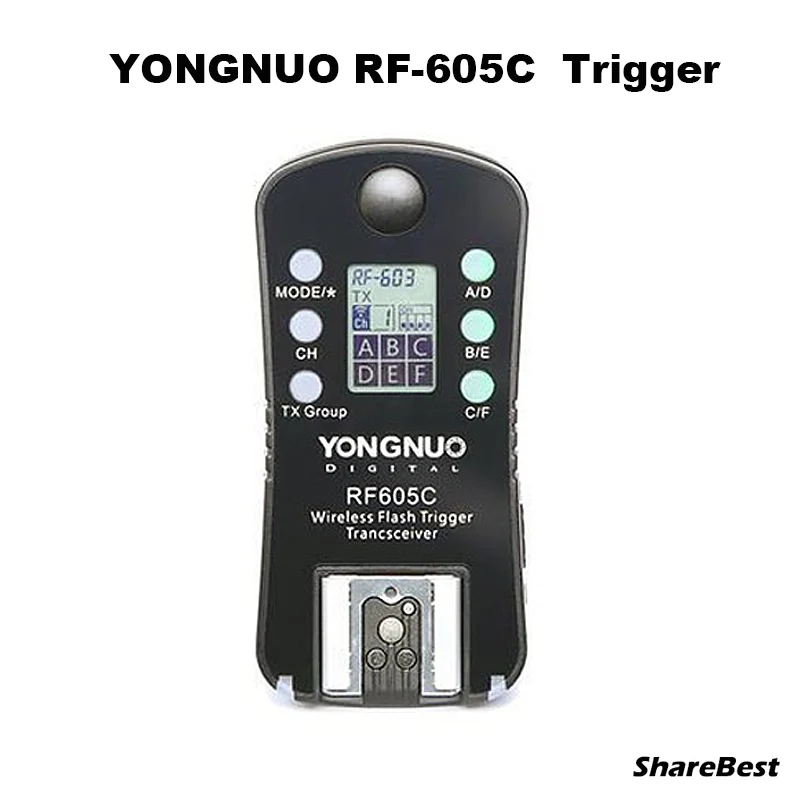 Светодиодная лампа для видеосъемки YONGNUO RF-605C RF605C RF 605C RF605 C Беспроводной вспышка триггера для Canon 500D 50D 1100D 1200D 700D 750D 550D 6D 7D 5D 5D mark II