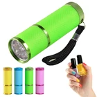 Светодиодный мини-фонарик для макияжа 8,7x2,6 см, УФ-лампа для сушки ногтей, профессиональная подсветка 12 Вт, батарейка AAA, 4 цвета, полезные инструменты, 2019
