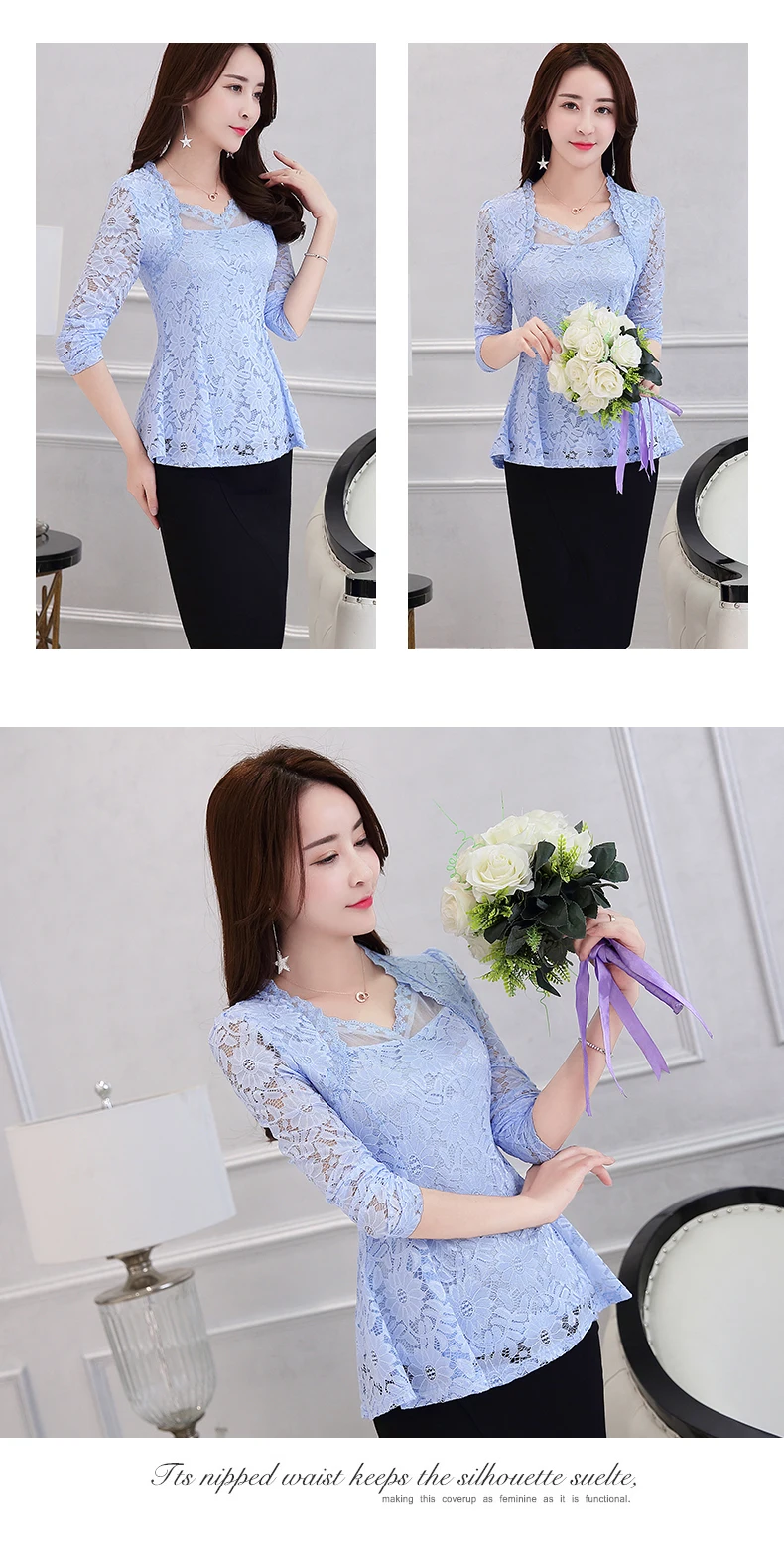 Новая мода renda blusas femininas, Женская кружевная рубашка, открытая кружевная блузка, рубашка для женщин, большие размеры, цветочные кружевные топы
