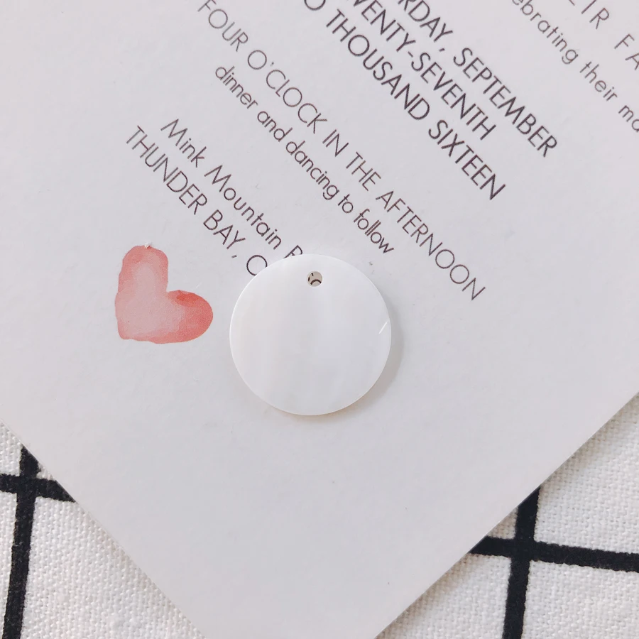 Natural Shell Earrings DIY Jewelry Accessories Necklace Pendant Handmade Materials 2pcs - Цвет: 20mm