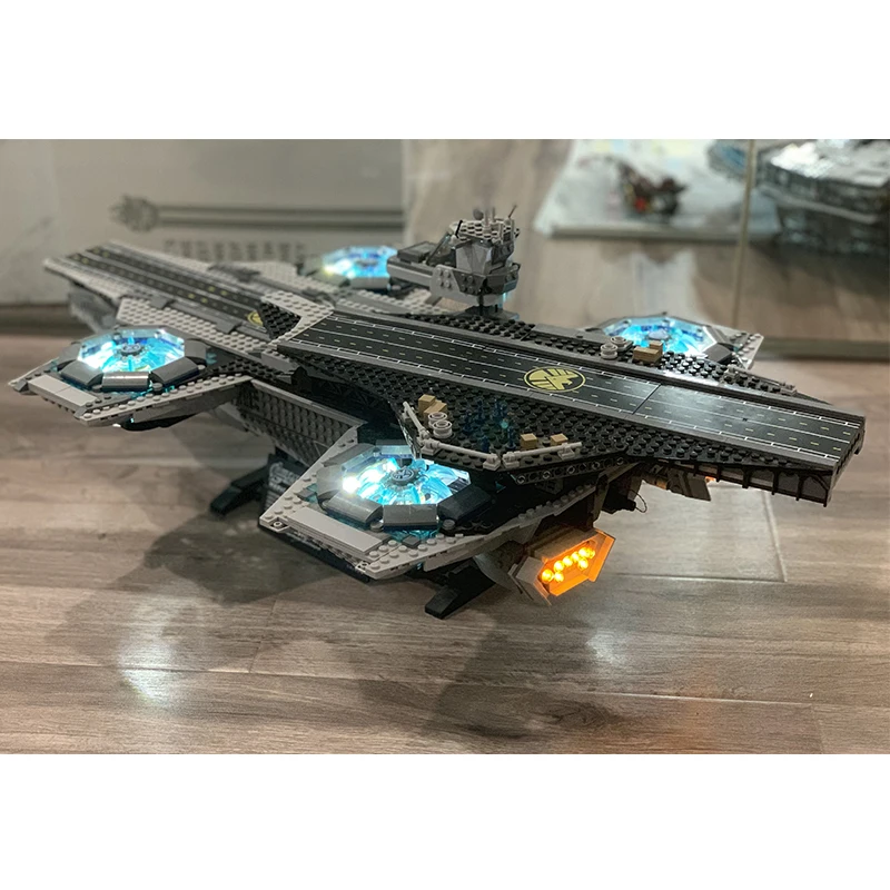 Светодиодный светильник, комплект для LGset Super Heroes 76042 и 07043, строительные блоки Helicarrie, модель кирпича(комплект блоков не входит в комплект