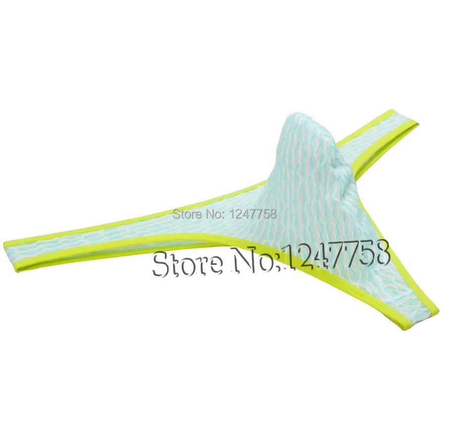 Мужские стринги из жаккардовой сетки Черные с Т образным вырезом бикини бандаж