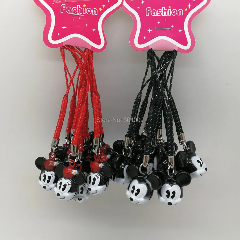 100 шт Pikchu Stitch Scrump Jack mickey minnie Marie Doraemon лягушка Медвежонок для мобильного телефона на ремешке колокольчики Цифры Розничная