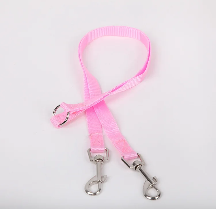 Pink Двойной сдвоенный соединитель поводок для собак два в одном крепкий нейлоновый V образный поводок для собак разноцветный поводок для собак два способа - Цвет: Pink