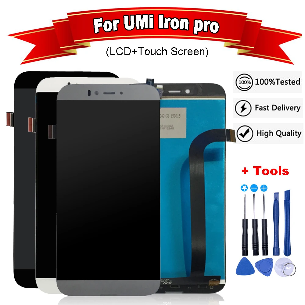 Для 100% нового UMI IRON PRO ЖК-дисплей и сенсорный экран в сборе для umi iron pro LCD Сменные