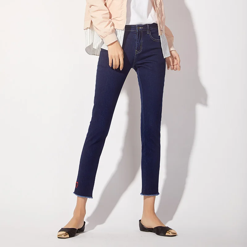 LEIJIJEANS Новое поступление весенние узкие джинсы с 9 точками на талии классические