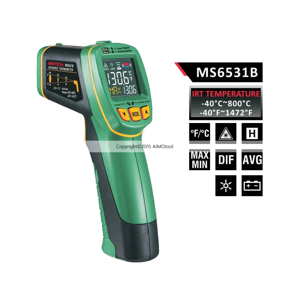 MASTECH MS6531B Handheld Non-contact Infrared Thermometer Point Temperature Gun Measurement Tool | Инструменты