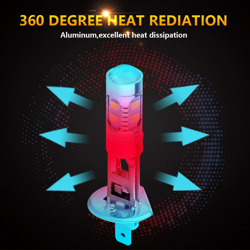 HLXG 2 шт. H1 светодиодный автомобильный светильник Автомобильный противотуманный