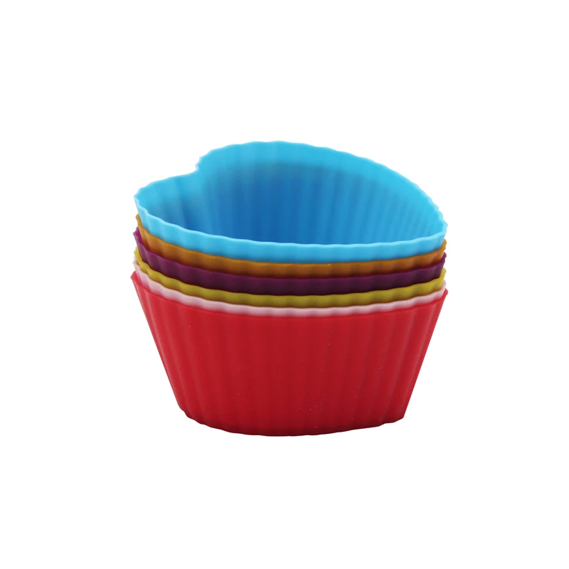 Meltset 12 шт./лот Силиконовые Формочки в форме сердца для маффинов форма торта