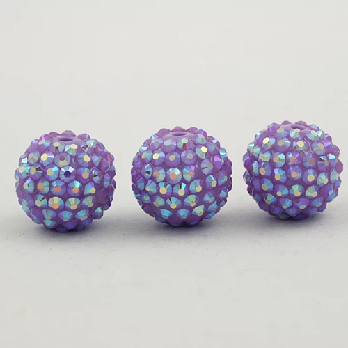 Light Purple Beadia женские туфли-лодочки ручной работы в стиле 12/14/16/18/20 мм крупные, полимерные, со стразами бусины Круглый шар для детские ювелирные изделия делая Сделай Сам браслет из бусин - Цвет: Light Purple