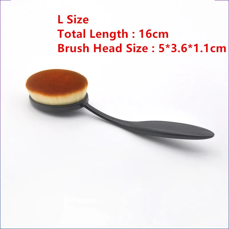L Size toothbrush 1 шт., профессиональная овальная зубная щетка, Кисть для макияжа, большой размер, мягкий макияж, кисточки кисточка для основы, набор, Кисть для макияжа - Handle Color: L Size toothbrush