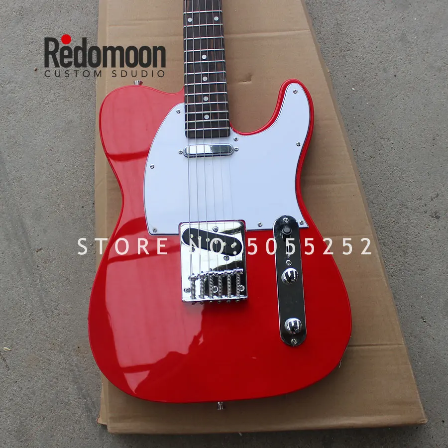 Заводская электрогитара Tele с розовым грифом красного цвета белый pickguard гриф музыкальный инструмент магазин