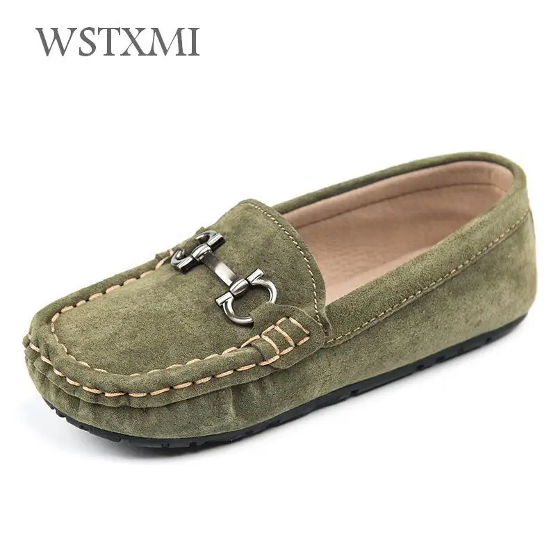 Children Genuine Leather Shoes for Boys Loafers Moccasins Girls Casual Slip-on Flats Autumn Sneakers Soft Bottom(Big/Little Kid) | Детская