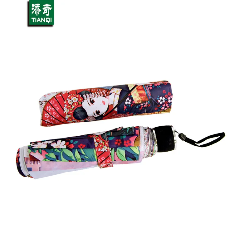 98 см * 8 ребер 3D печать Романтический Восточный Вишневый зонтик портативный