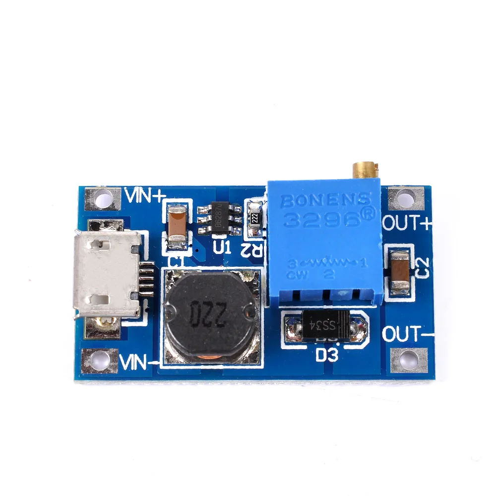 5 шт. MT3608 DC-DC регулируемый Повышающий Модуль 2A Повышающий Модуль с MICRO USB 2 V-24 V 5V 9V 12V 28V LM2577# Hbm0224