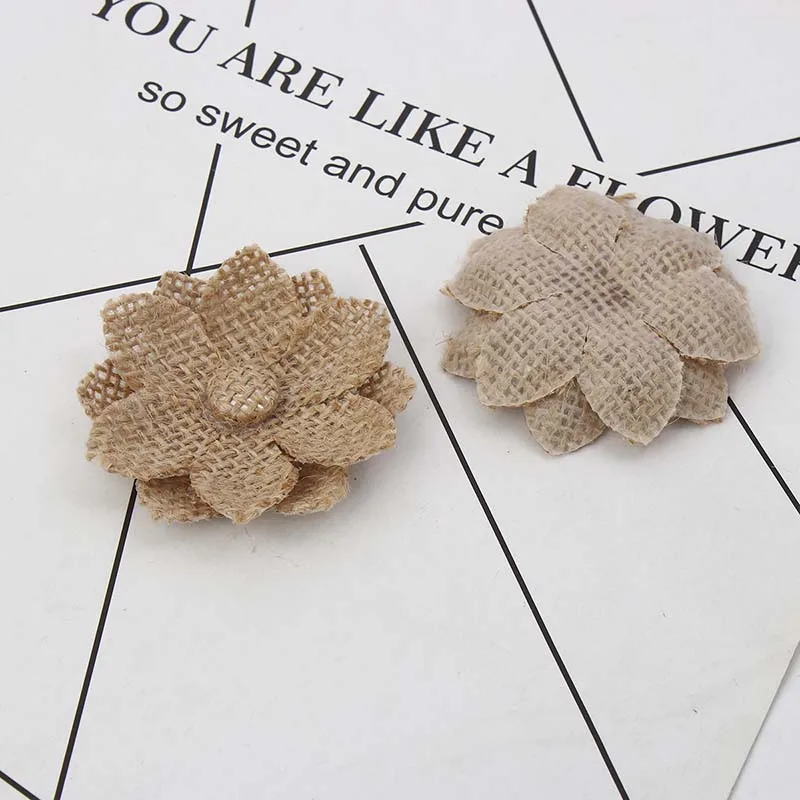 10 шт джутовые коричневые цветы для рукоделия изготовление ювелирных изделий