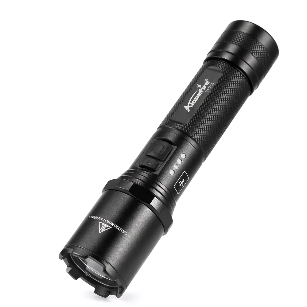 AloneFire TK700 CREE светодиодный Полиция Вспышки светильник безопасности и самообороны ультра яркий фонарь Usb Перезаряжаемые Тактический патруль светильник
