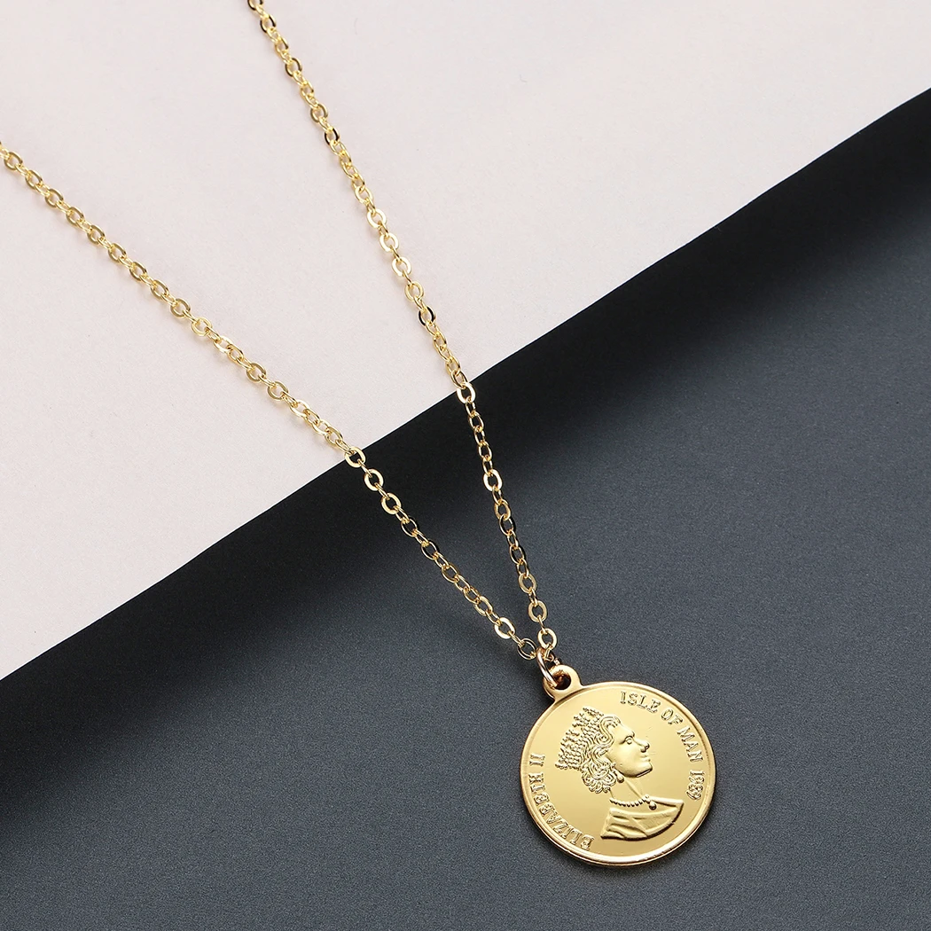 Женское Ожерелье С Монетами Золотого Цвета десять центов морской дух Ngoreru
