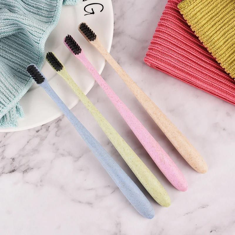 1 шт. Экологичная пшеничная соломенная зубная щетка мягкая тонкая с древесным