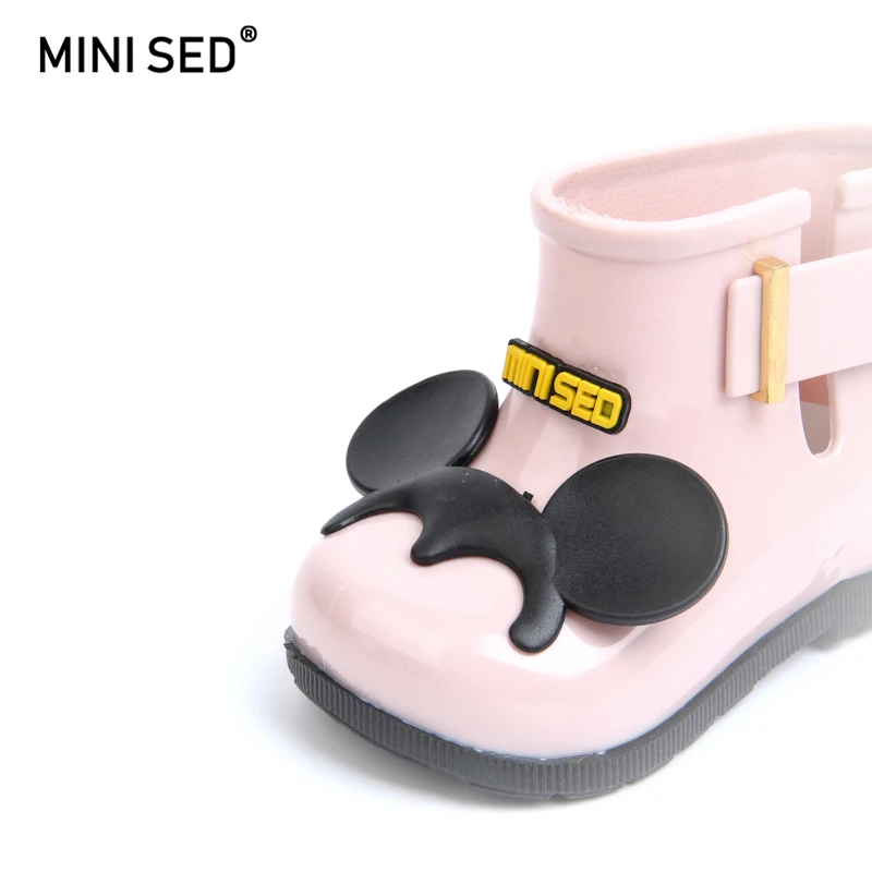 2019 оригинальные детские резиновые сапоги с Микки Маусом прозрачные сандалии для