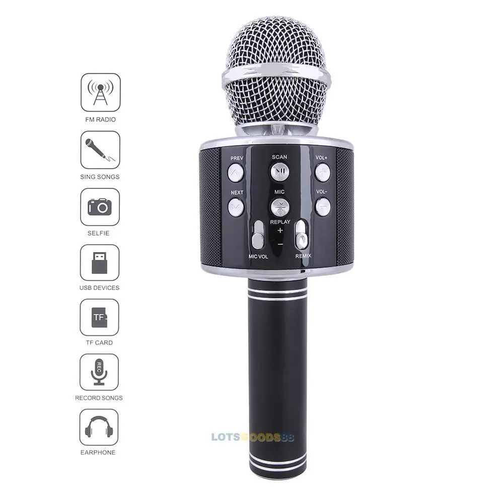 Новые поступления faroot WS-858 4 цвета ручной KTV караоке микрофон беспроводной микрофон-динамик семья микрофон