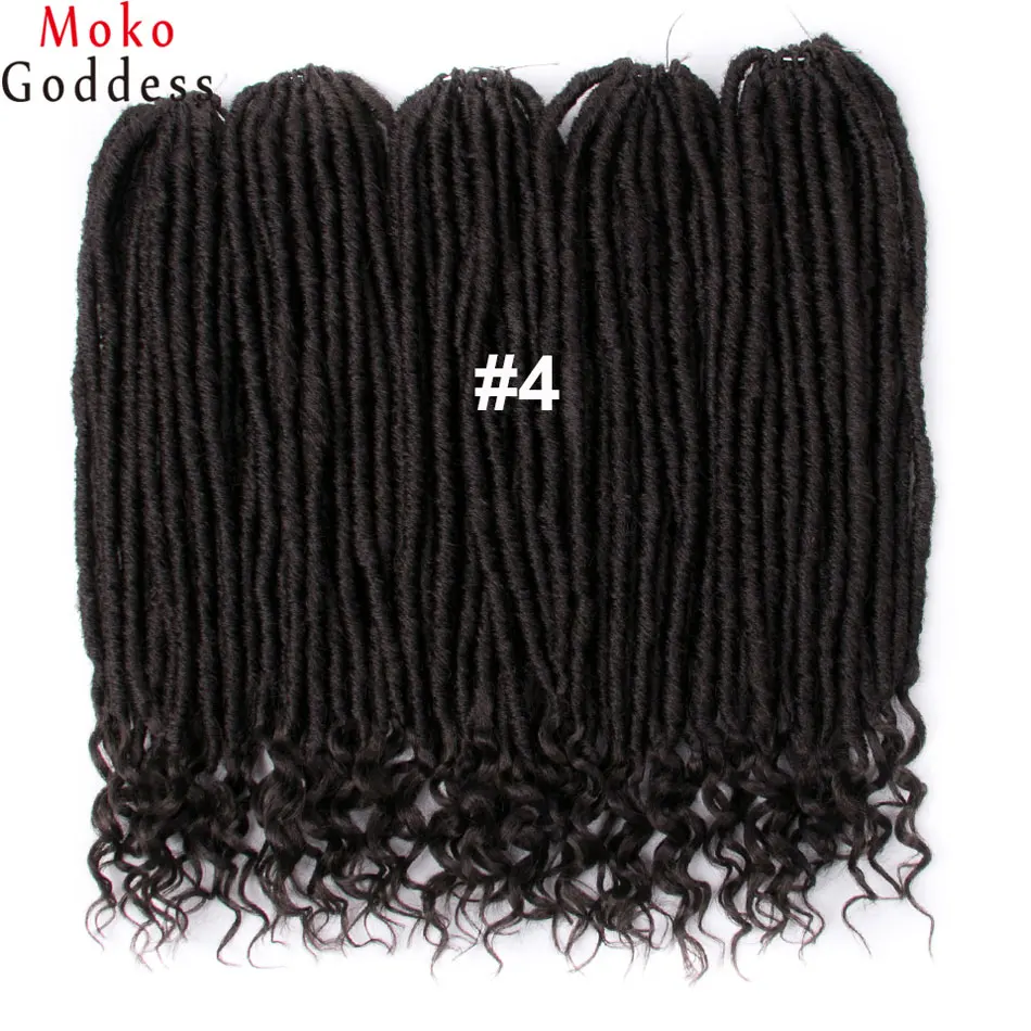 #4 Mokogoddess 14 18 дюймов Омбре искусственные локоны в стиле Crochet Волосы Кудрявые синтетические косички плетеные волосы для плетения наращивания - Цвет: #4