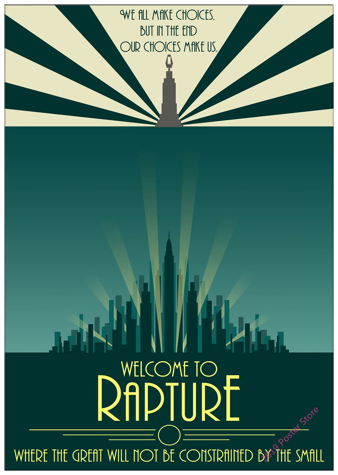 Плакат Bioshock Rapture видео игра Постеры фильма белая бумага Картина Настенная картина для гостиной украшение дома
