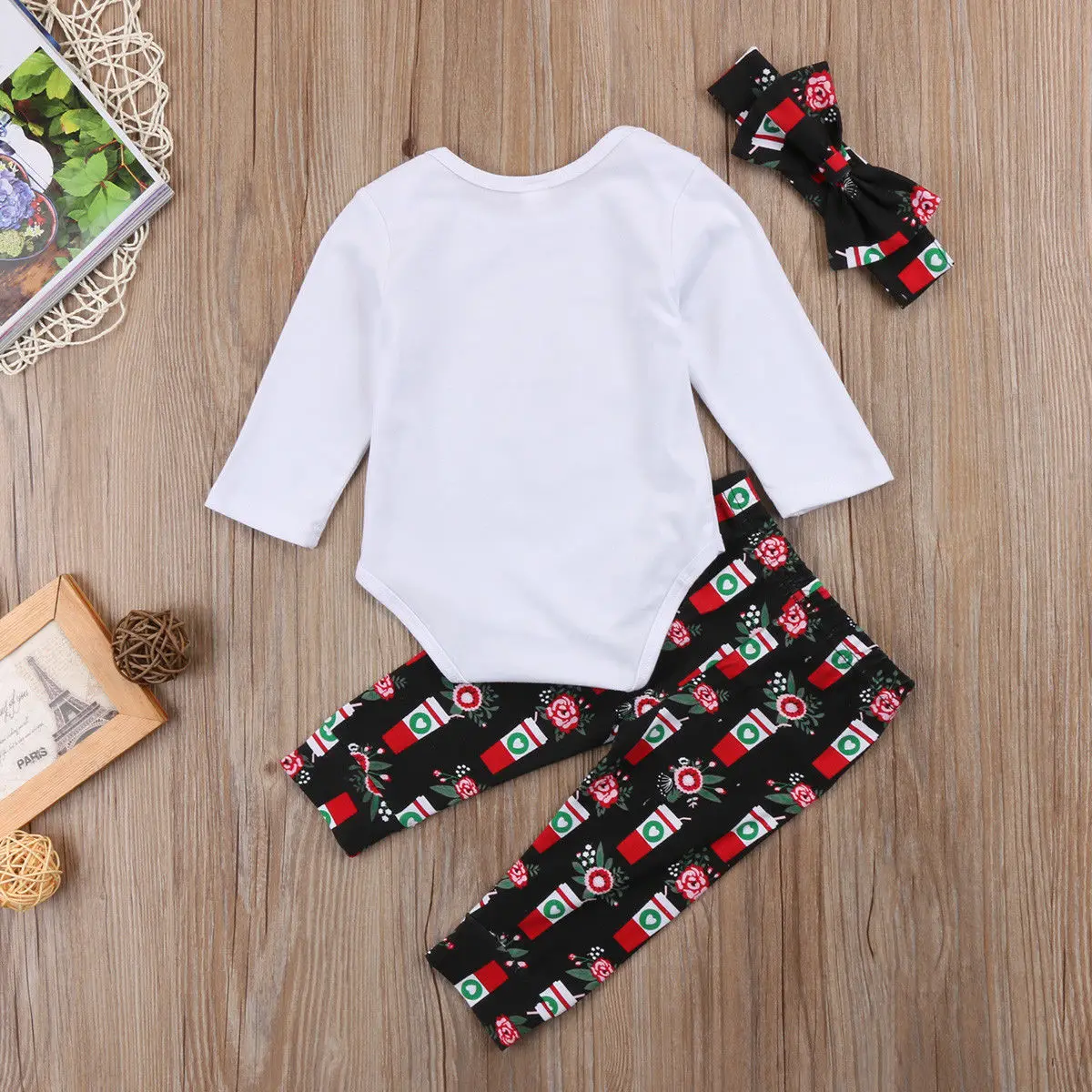 2018 Brand New Newborn Toddler Infant Baby Girls Boys Christmas 3Pcs Set Clothes Jumpsuit Romper Pants Headband Outfits Gift | Детская