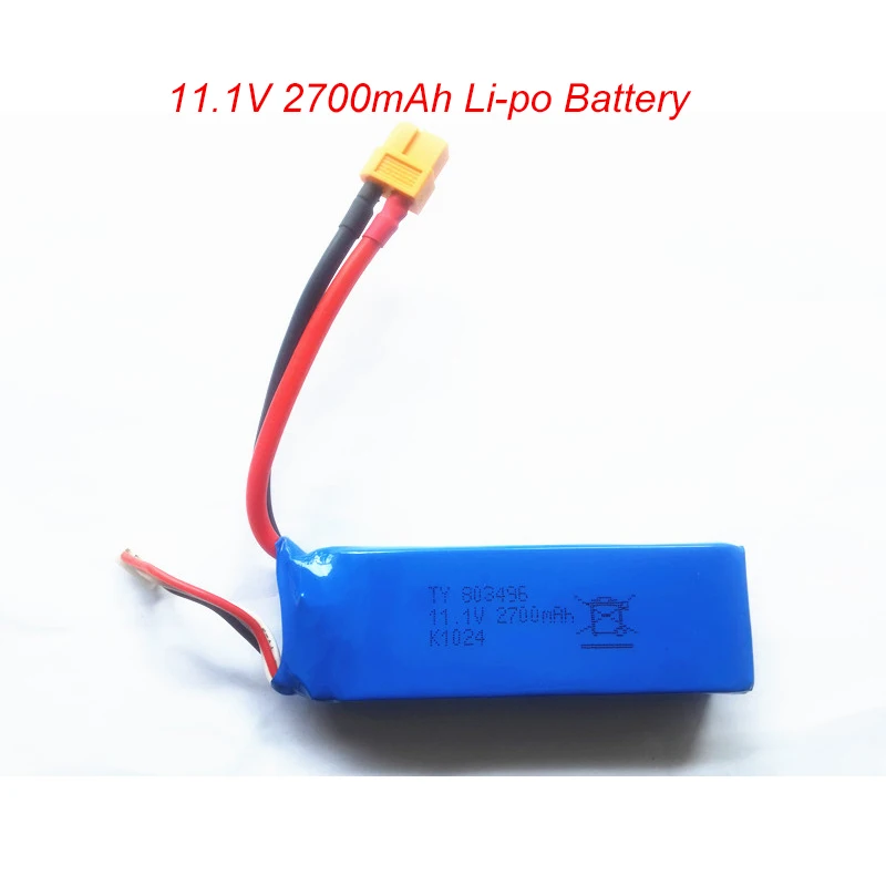 Батарея Lipo 11.1v 3S 2700mAh для Wltoys X380 V303 V939 Cheerson CX 20 Battery RC . Запасные части